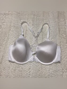 Maidenform Women’s 34D White Lace Snap Front RN 15763 Floral Bra